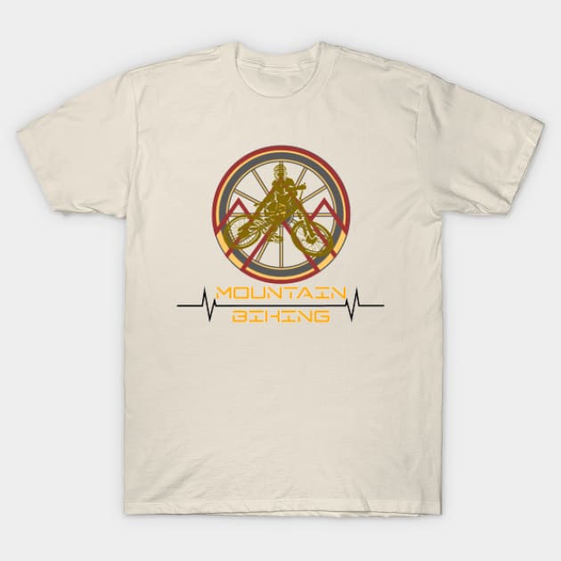 Mountain Biking Through The Woods T-Shirt by KoumlisArt